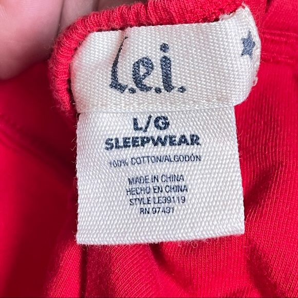 Vintage L.E.I. red 100% cotton spaghetti strap maxi sleepwear dress - Picture 10 of 10